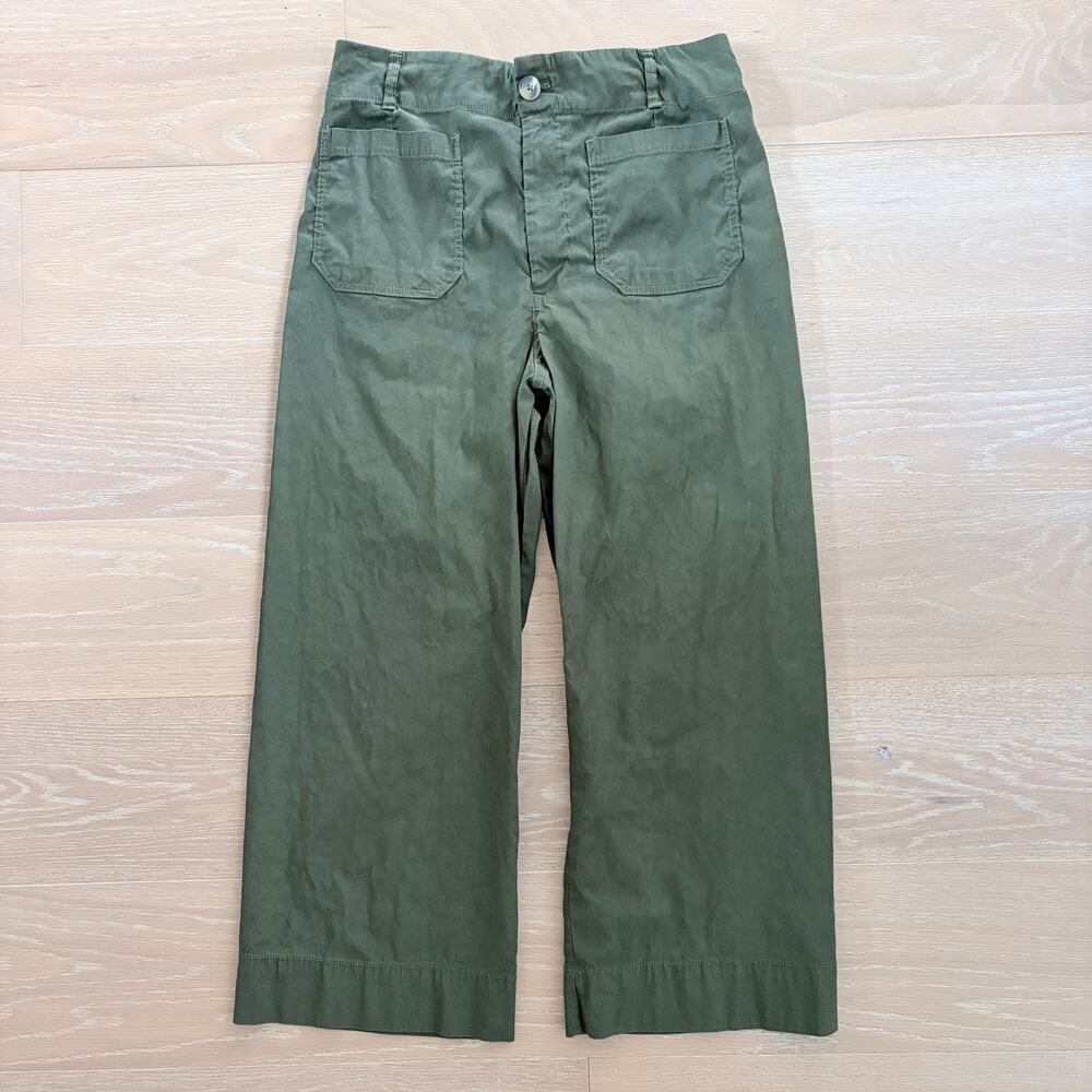 Anthropologie Maeve Colette Olive Linen Blend Pants sz 33